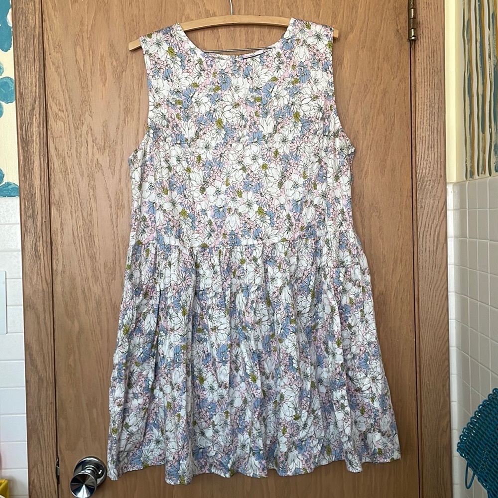 Modcloth spring summer front pocket sleeveless dress Xl